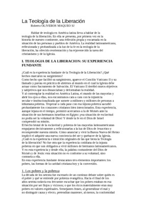 La Teología de la Liberación