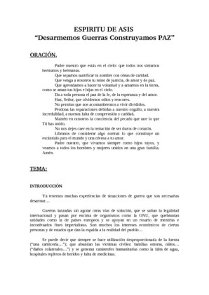 Desarmemos guerras, construyamos Paz