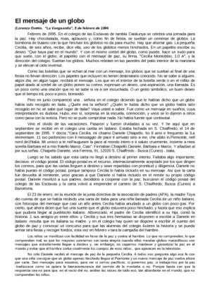 El mensaje de un globo